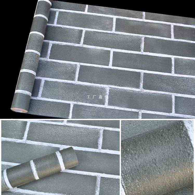 砖纹自粘贴纸饭店墙围酒店腰线墙裙墙纸防水仿砖壁纸烧烤店墙贴饰