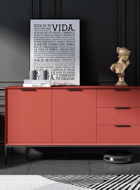 意式极简烤漆餐柜轻奢整体高脚实木客厅现代约储物装饰饭厅柜子