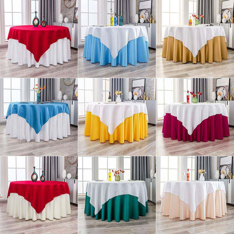 酒店双层压花桌布 饭店餐布圆形餐桌台布布艺提花布艺厂家