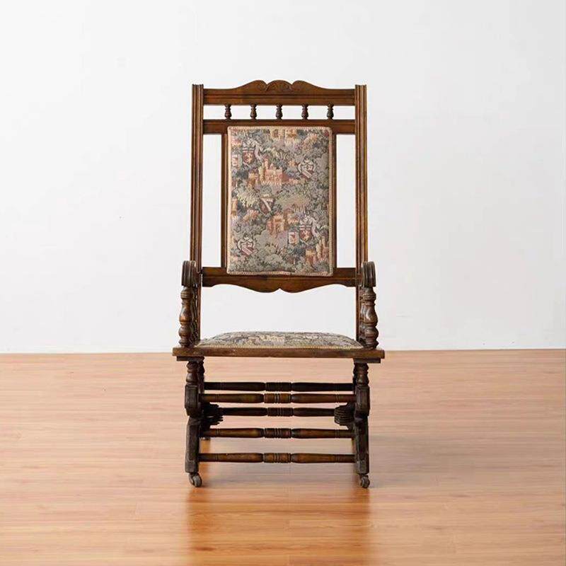 法式复古实木沙发椅中古风餐椅客厅阳台休闲椅单人椅可