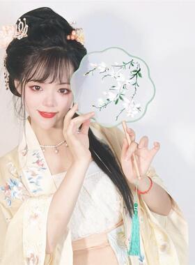 多买多减刺绣团扇中国风宫扇舞蹈古典汉服旗袍古风长柄流苏圆之满