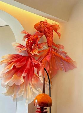 锦鲤摆件新年装饰品氛围布置2026马年客厅装饰挂件过年春节挂饰