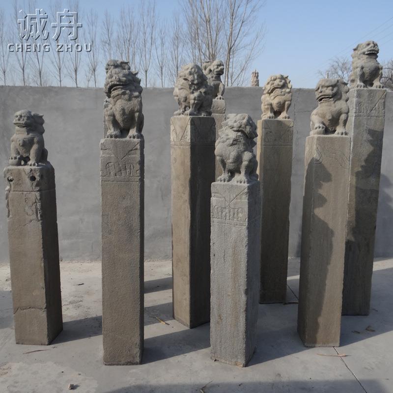 拴马桩石雕青石仿古做旧石狮子貔貅拴马石庭院室内装饰栓马柱摆件