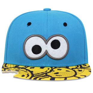 Baseball Cookie Snapback Hat Eyes Blue Big Cartoon Cap Bite