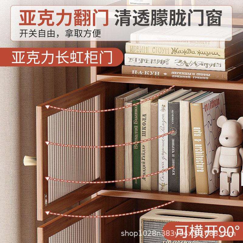 书柜置厅物落地书架带门多层面儿童收纳架子客简易佐致（收架展桌