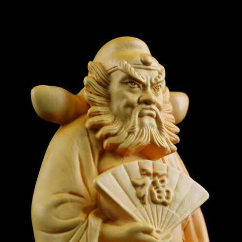 【天师钟馗】黄杨木雕家居装饰玄关中式实木摆件工艺品