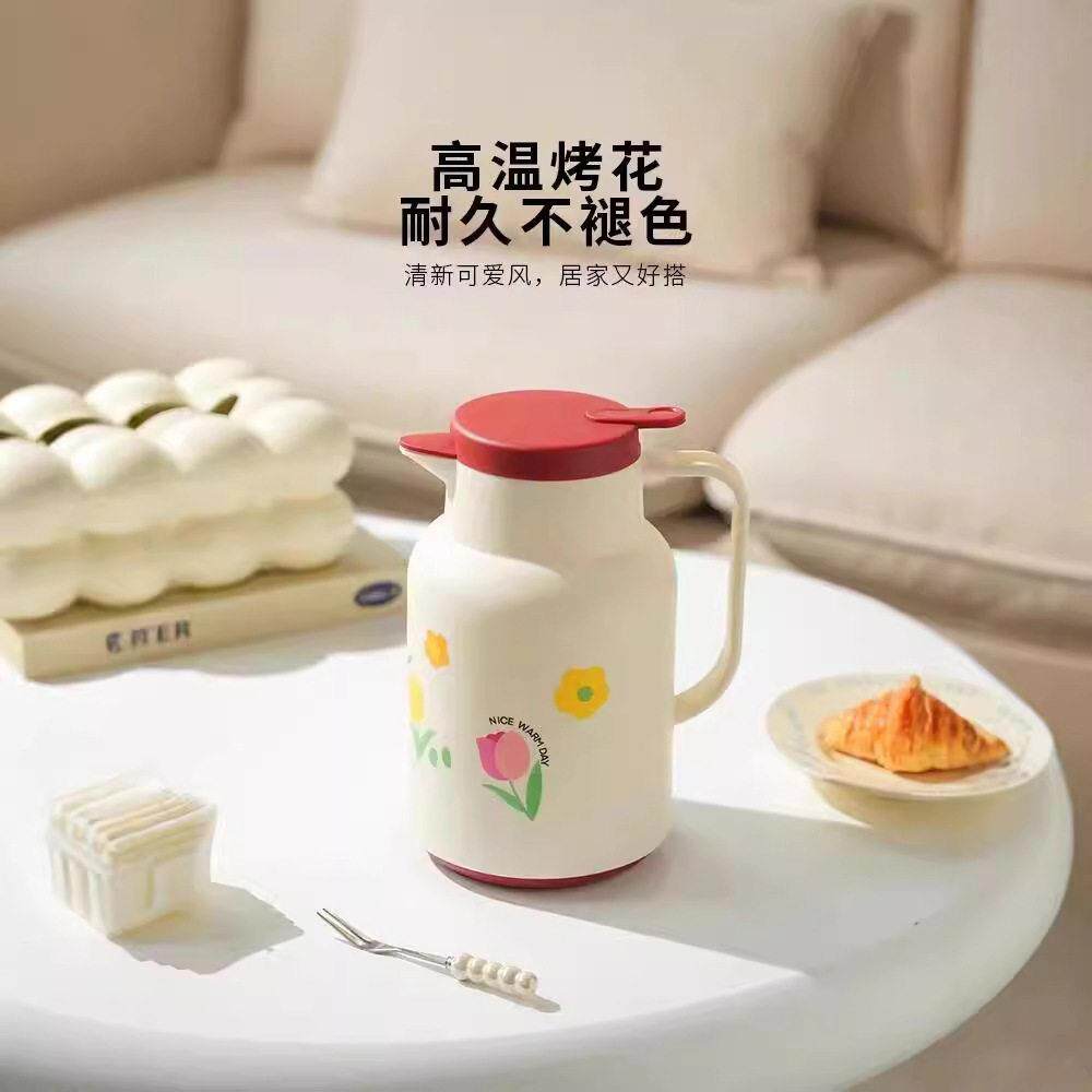 家用保温壶大容量暖水壶开水壶宿舍保温瓶咖啡壶玻璃内胆保温壶