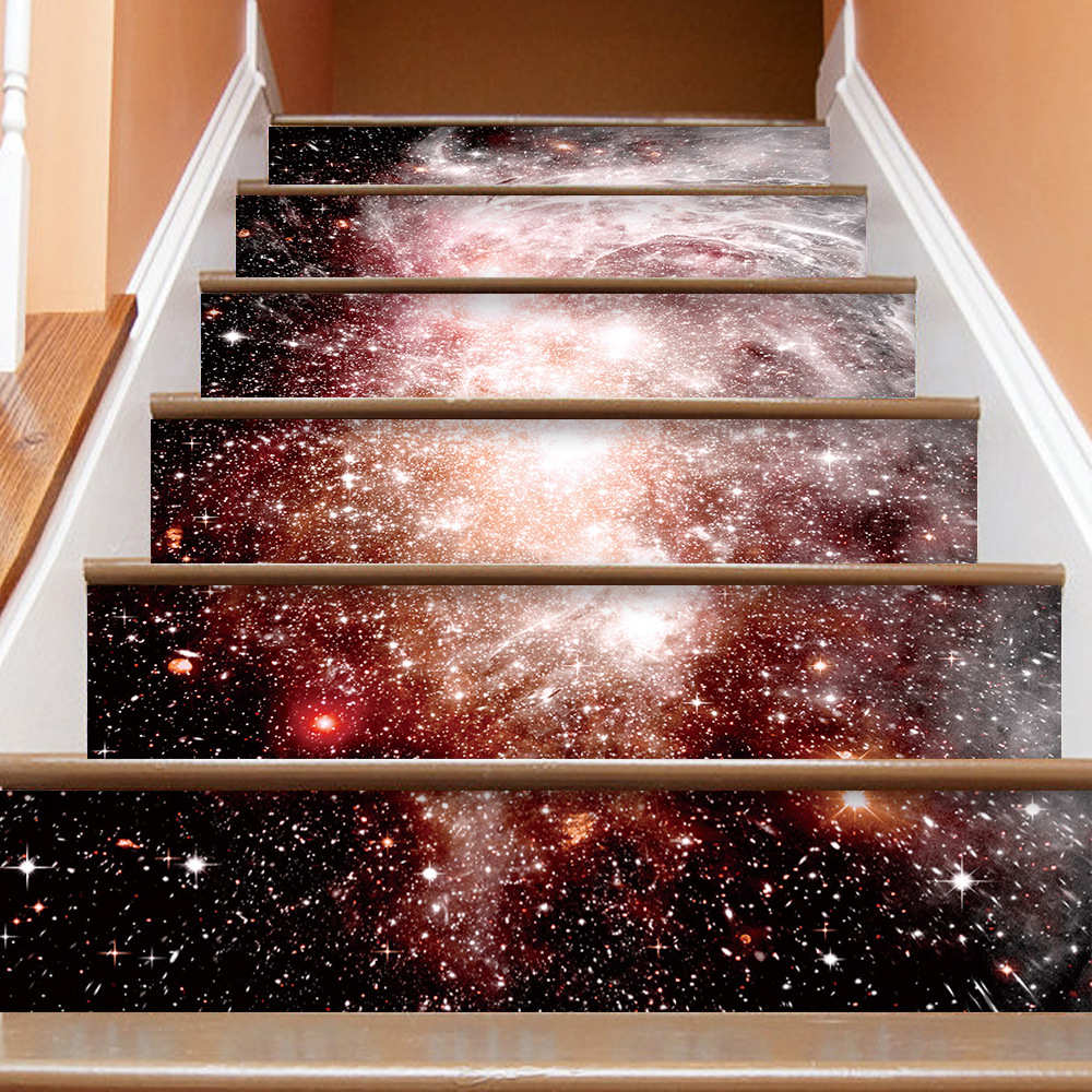XH-DLT016个性家居浪漫宇宙星空楼梯贴创意自粘墙贴可移除贴纸