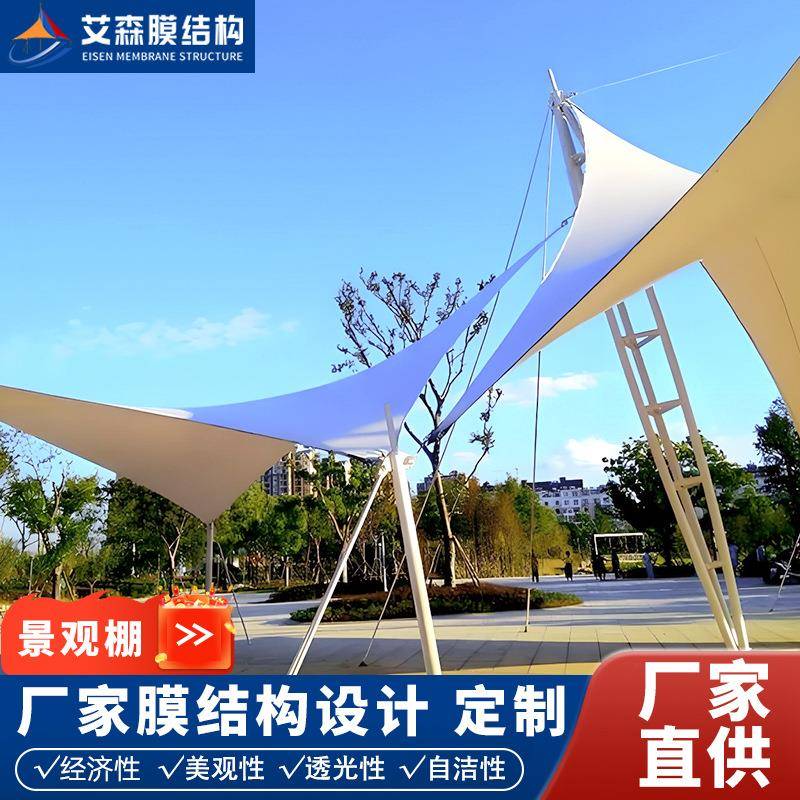 张拉膜结构户外艺术景观车棚工程遮阳棚顶棚厂家风雨棚加厚雪