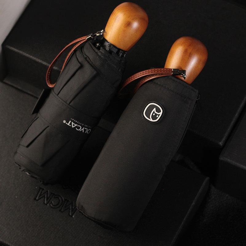 OLYCA0T欧力猫轻奢8骨结实风防两遮阳FZU伞40T无胶晴雨用五折雨伞