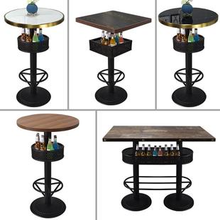 需定制酒吧高桌椅锻铁松凳覆古工业风格音乐夜总会Ktv清吧高桌椅