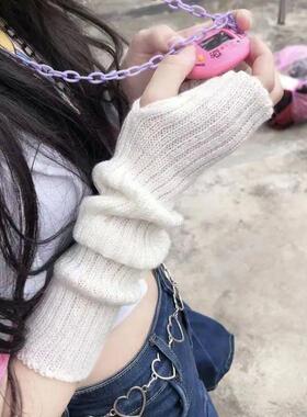 JK Lolita Cosplay Girls Fingerless Gloves Arm Warmers Goth W