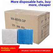 条形帽 餐饮食品厂防尘帽 满盒2000件 无纺布网帽 一次性帽