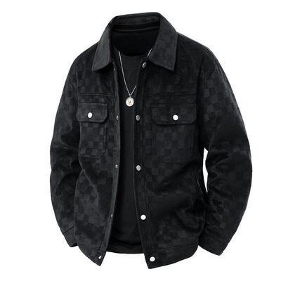 T 49680 Men's Suede Check Jacket 麂皮绒格纹夹克