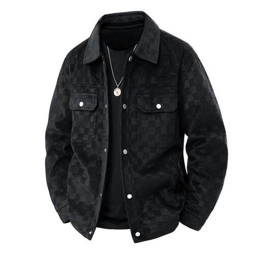 T 49680 Men's Suede Check Jacket 麂皮绒格纹夹克