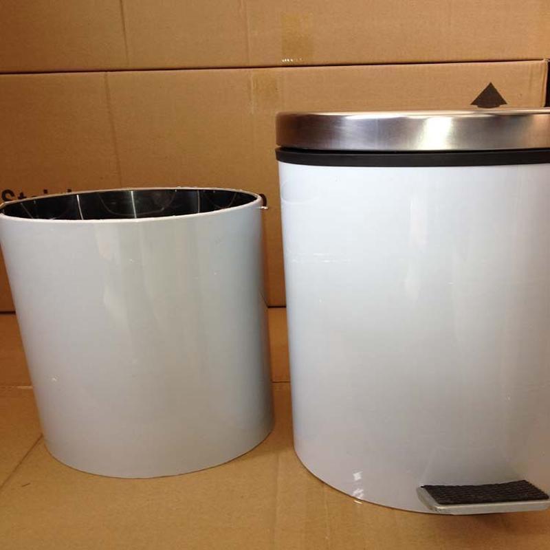船用镀锌不锈钢50L6船舶不锈钢内胆垃圾桶防火底阻燃脚踏邮轮密封