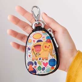 米印通用汽车钥匙包女小巧卡通收纳韩国简约可爱大容量迷你锁匙包