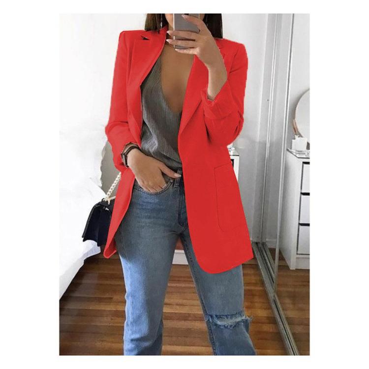 cardigan color women suit slim suit for collar Solid