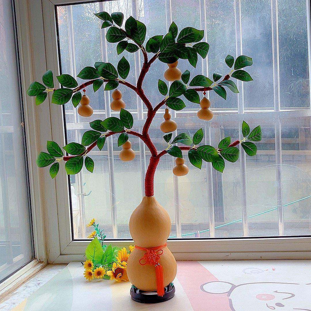 天然葫芦发财树手工编织大葫芦摆件家居饰品手工葫芦