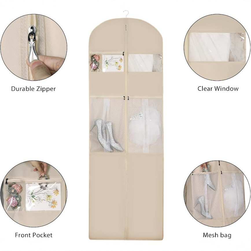 厂家供应现货婚纱罩 拖尾婚纱裙防尘收纳防尘袋 加宽婚纱罩收纳