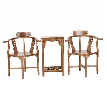 风情椅古典中式彷古家具休闲实木椅三角情侣椅阳台小院会客桌椅子