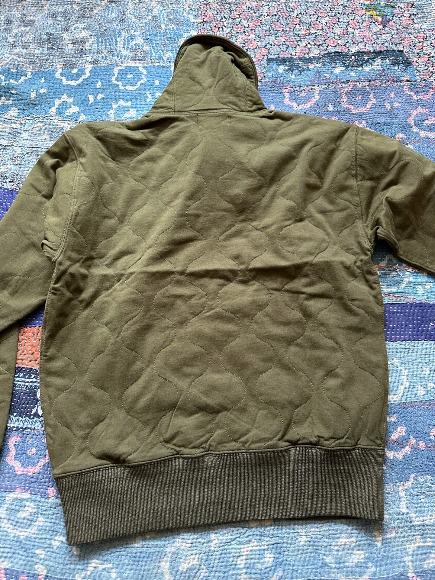 RRL Olive Green Shawl Collar Sweater — front