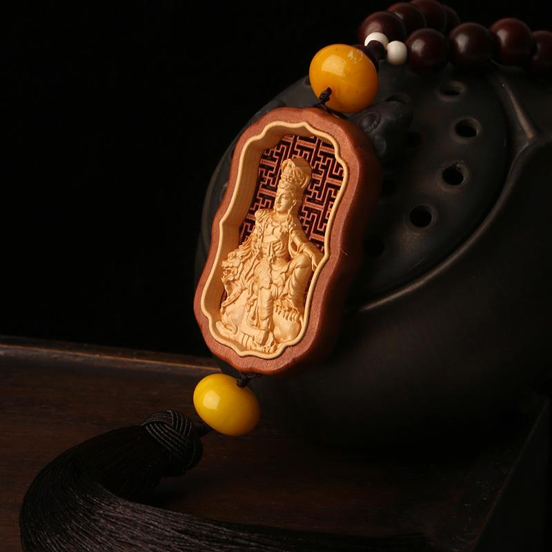 高档本命佛十二生肖车黄杨汽挂饰宅行挂百解宝运葫芦平安车挂车木