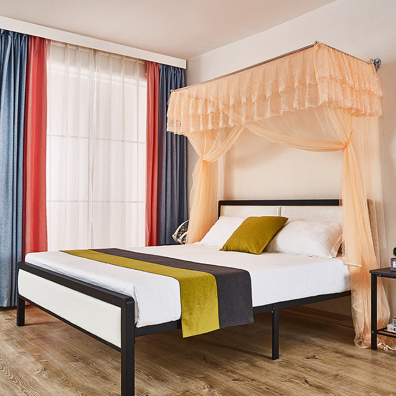 伸缩家用蚊帐一体式卧室遮光新款2024落地式加粗加厚不锈钢支架杆