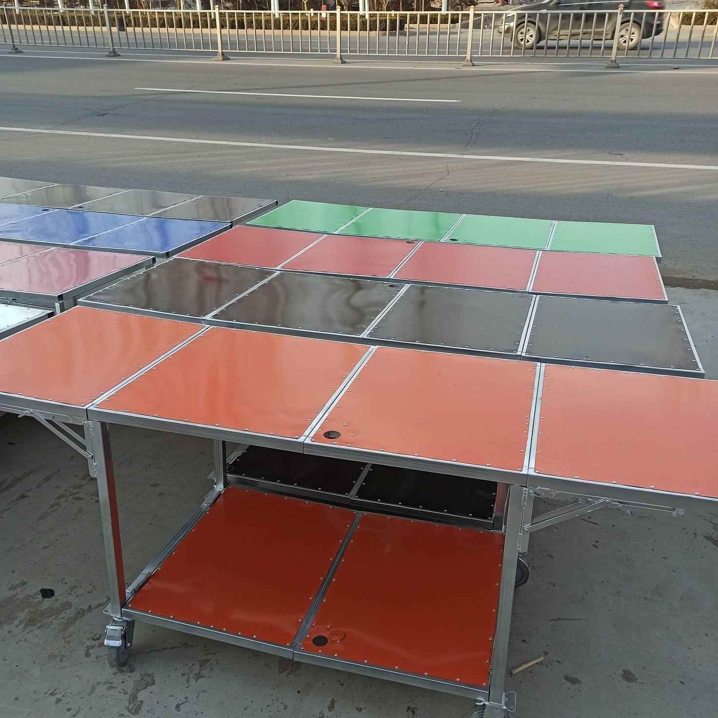 【便携可折叠】带轮摆摊地摊夜市零售带轮可收纳推拉网红铁垒德株