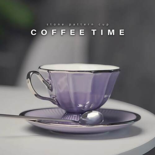 英国覆古咖啡拉花杯子高档精致轻奢高级感节日送礼盒陶瓷杯碟套装