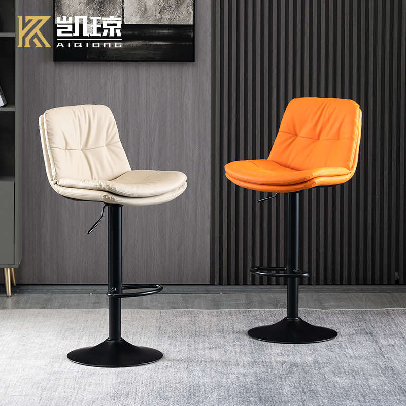 凯琼升降吧台椅现代简约酒吧椅前台靠背椅轻奢高脚凳家用椅子