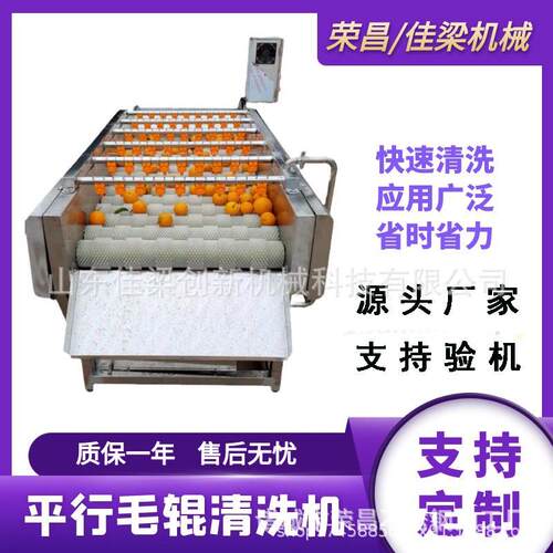 佳梁山药地瓜去皮清洗机芋头萝卜魔芋土豆平行毛辊清洗设备商用