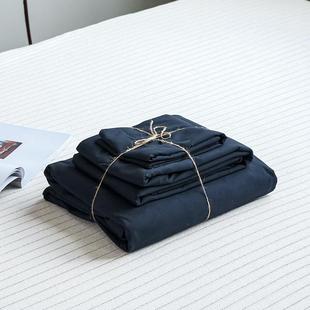 高档i件n纯色四套全棉纯棉1.8床上用品磨毛被学生宿舍s水洗棉罩三