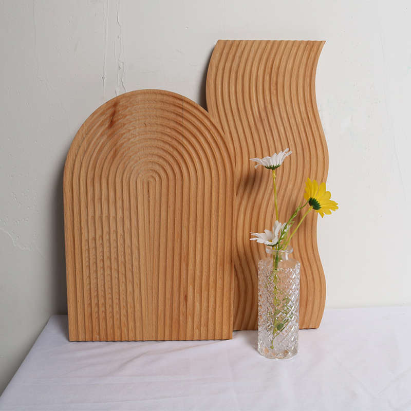 水波纹砧板实木装饰托盘下午茶点心盘拍照道具盘子ins风面包托盘