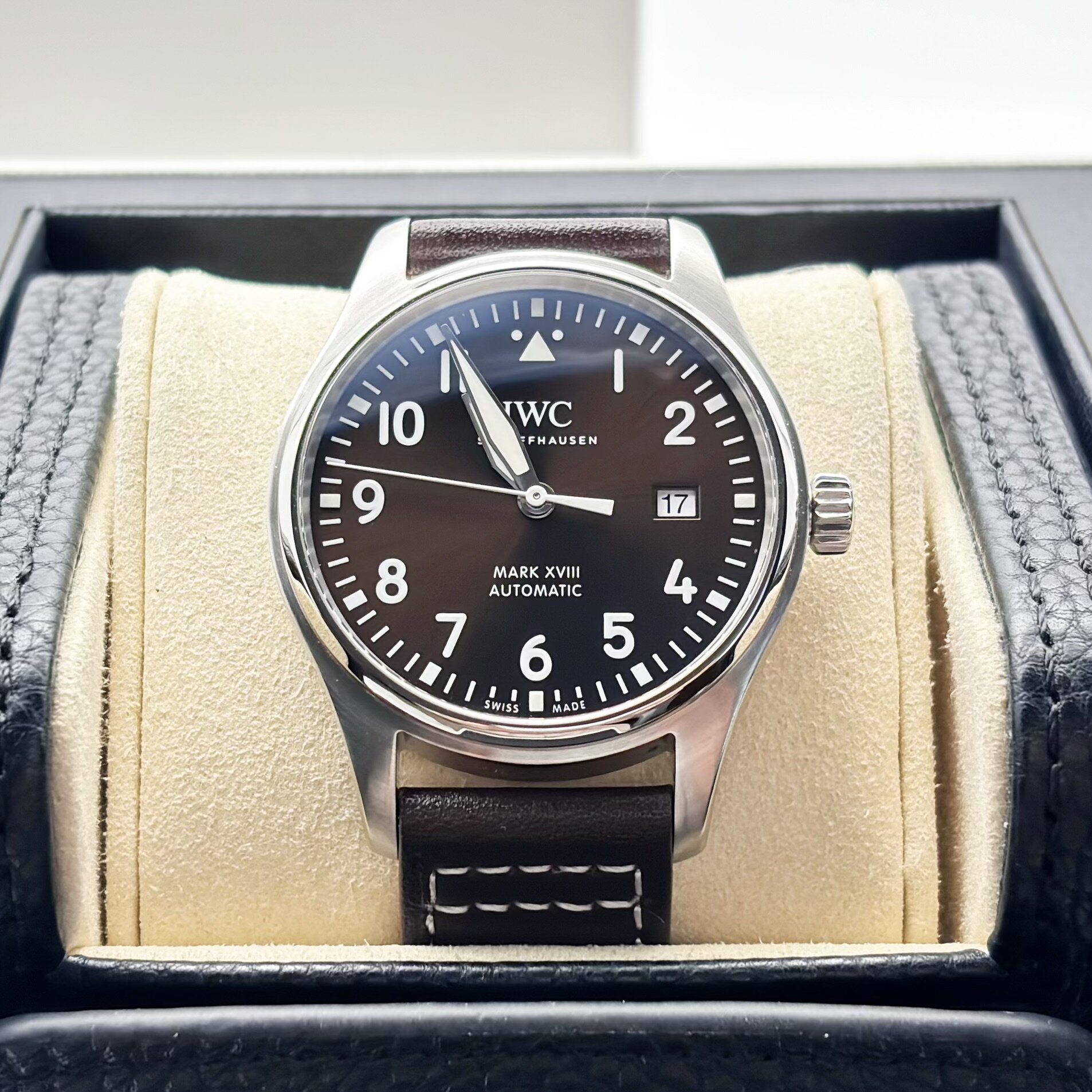 IWC万国飞行员马克十八98新钢皮自动机械腕表40MM男表IW327003