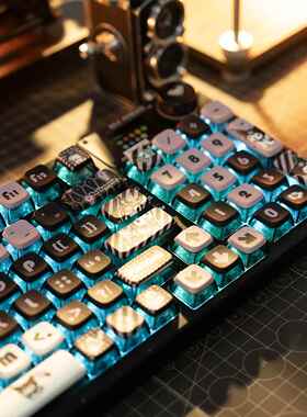 狼蛛F98pro透明黑透客制化机械键盘三模无线 线蓝牙带屏幕旋钮麻