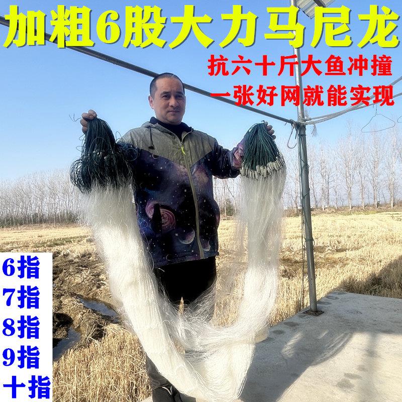 渔网粘网大力马尼龙线网6股加粗大力马线三层沉网捕鱼网挂网加重