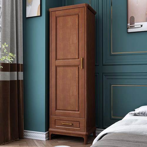 实木单门衣柜60cm宽窄柜家用卧室小衣柜收纳立柜小户型衣橱收纳柜