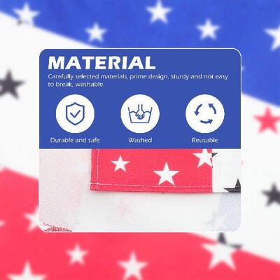 Cotton Linen Table Runner 1PC American Flag Independence