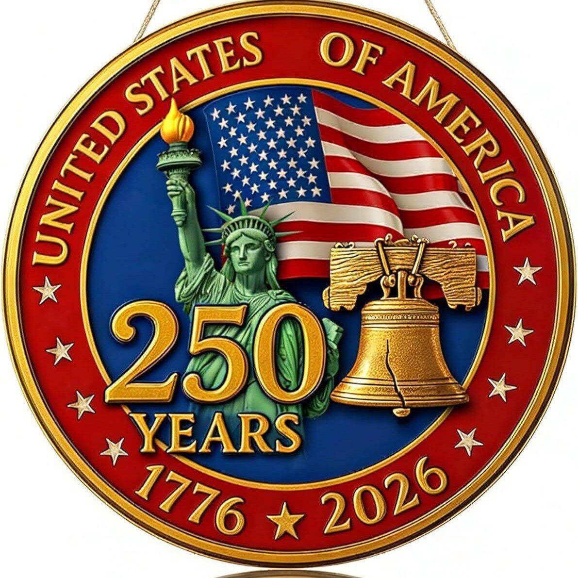 创意250 years of America独立日美国自由钟装饰木质