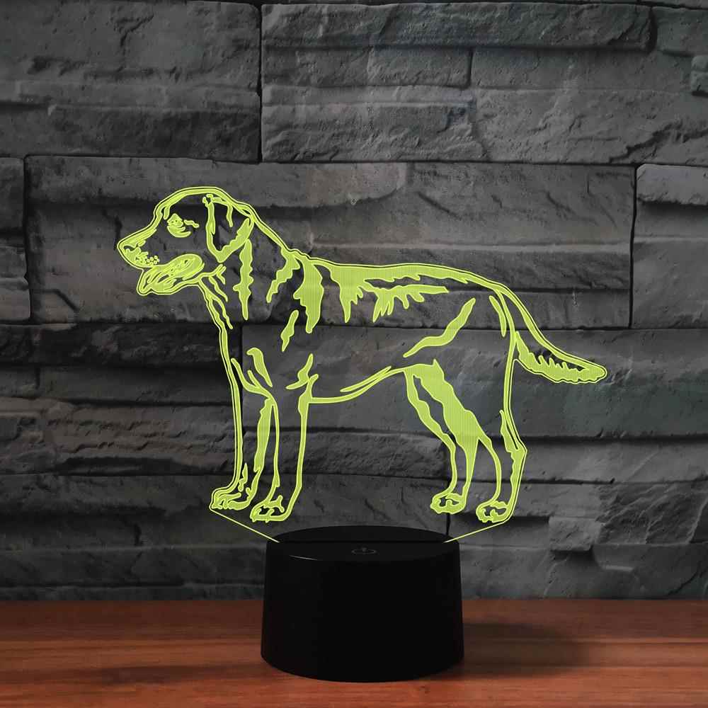 新款金毛七彩礼品3d灯 LED裂纹触摸渐变桌面床头夜灯5818