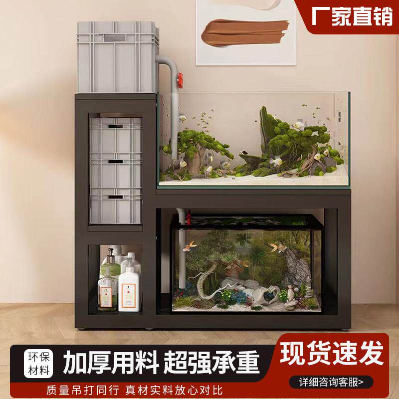 加厚承重两层放鱼缸架组合鱼缸底柜高低鱼缸架烤漆不生锈鱼缸架子