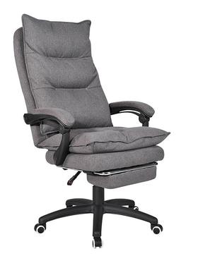 灰色麻布可躺公CF2107午休椅办带搁降脚可旋转可升电脑椅书椅房椅