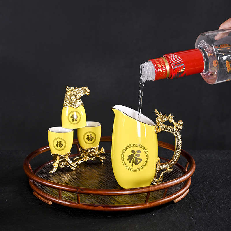 酒器厂家兽12陶瓷酒具套装商务套装十二生肖酒杯送礼酒厂分首logo