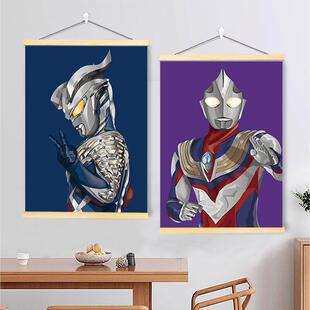 赛罗迪迦奥特曼日本动漫挂画九零回忆儿童房游戏厅装饰电表箱遮挡