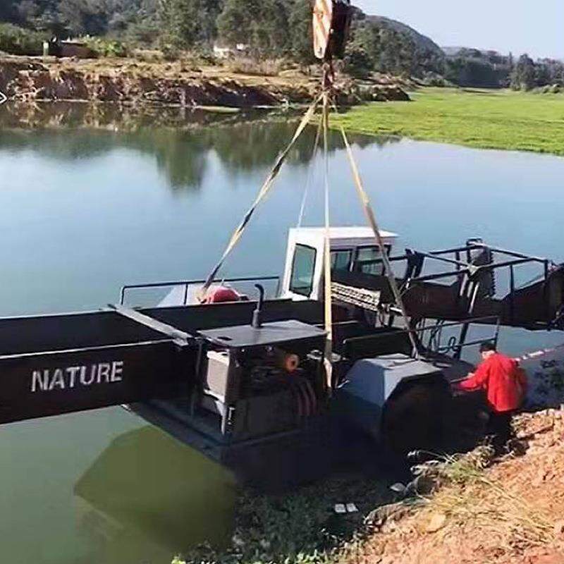 大型湖面水草清理机河道水葫芦打捞船垃圾漂浮收集打捞器