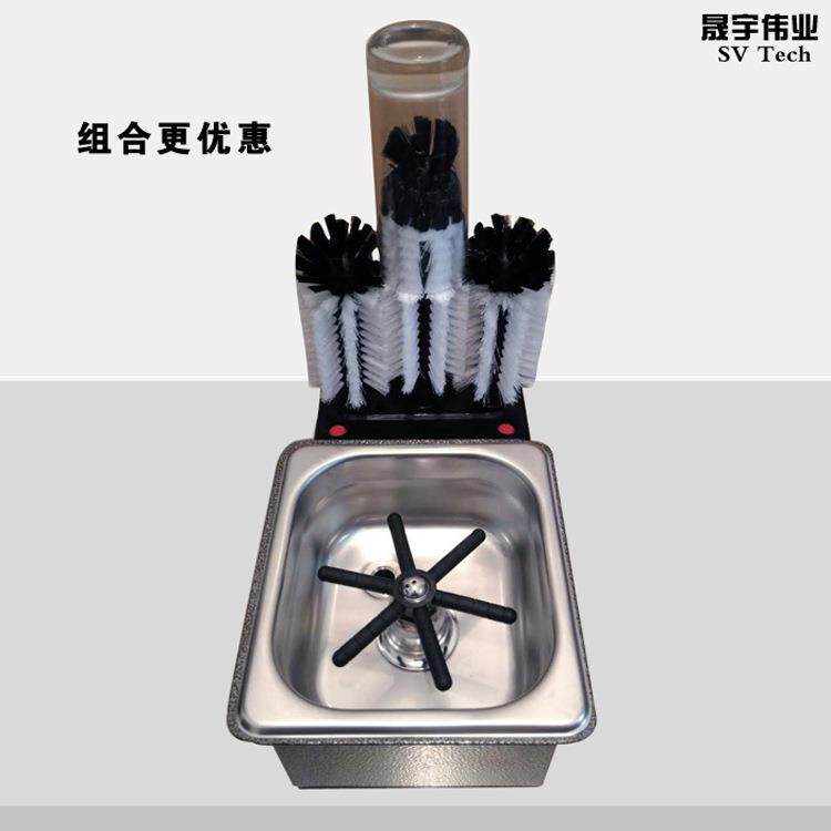不锈钢洗杯器SV-125和刷杯机组合套装刷洗加冲洗吧台咖啡茶楼