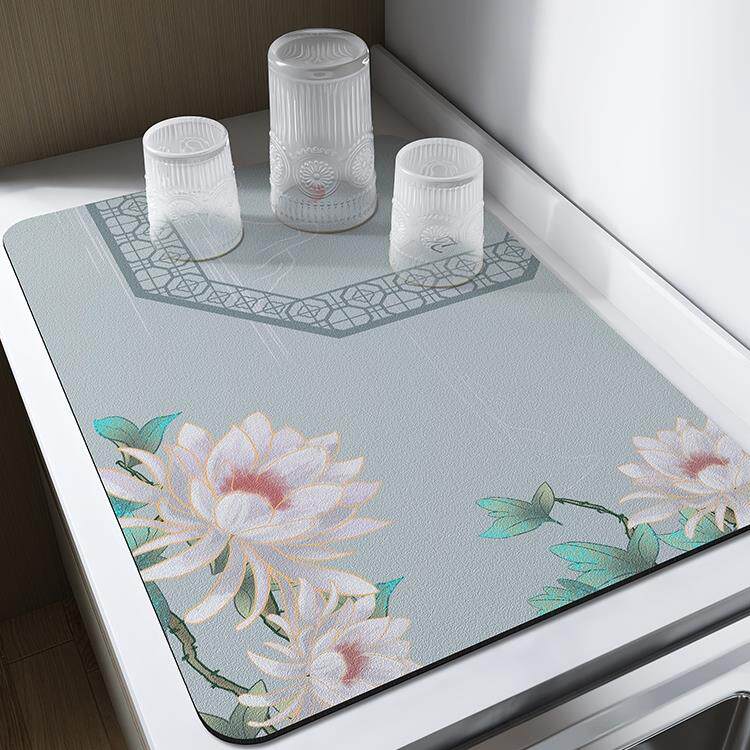 厨房矽藻泥洗漱台面沥水垫吸水凉垫碗盘杯子免洗茶吧台垫子浴室桌