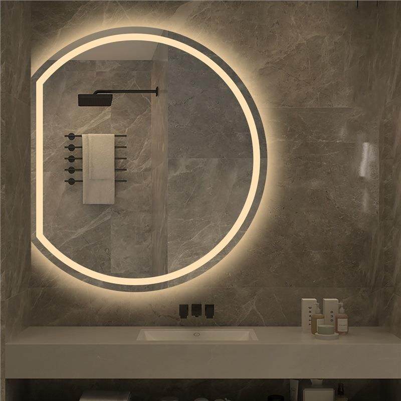 智能浴室镜卫生间半除形led灯触摸屏镜发光感应厕RAB雾所圆挂墙镜