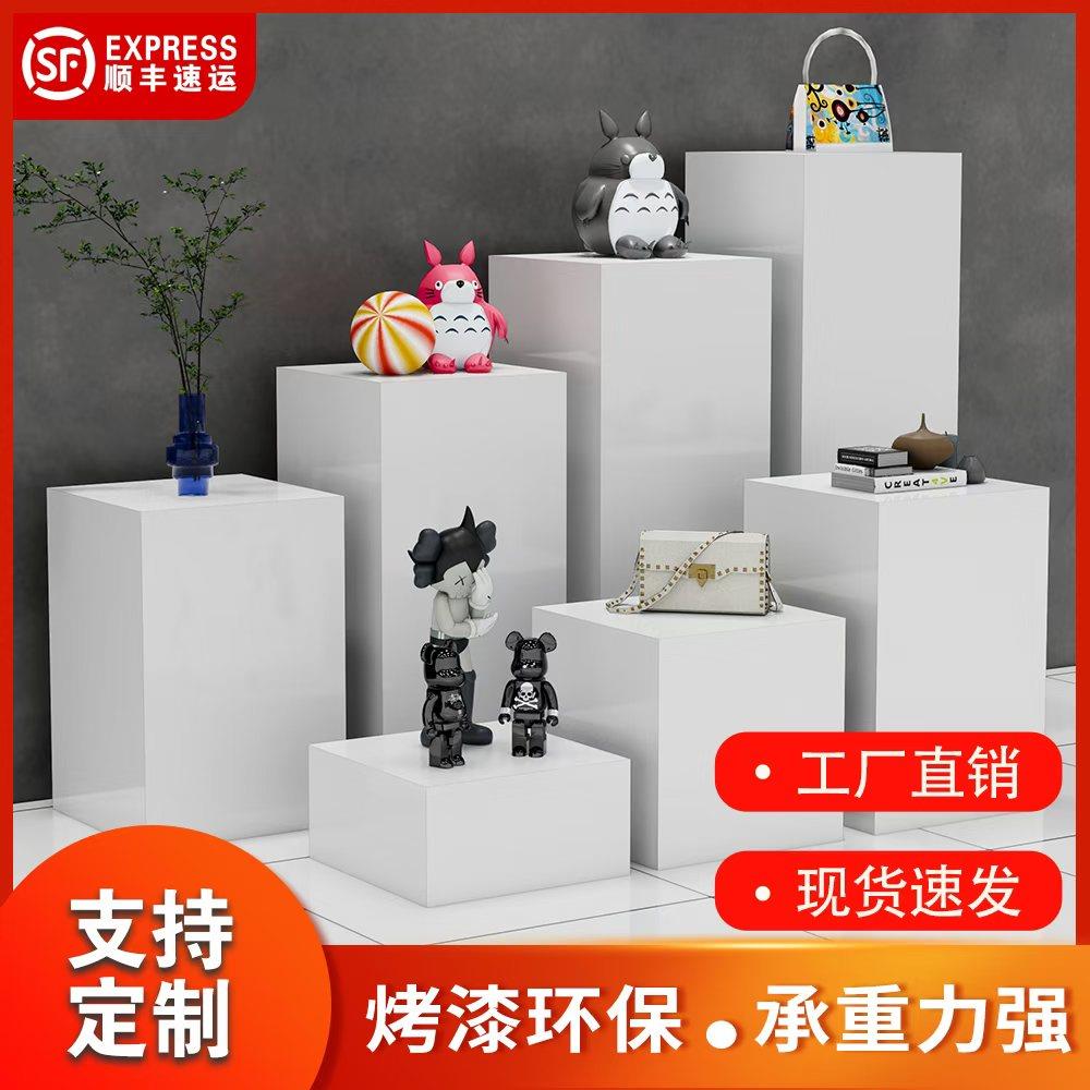 地台展示台橱窗长方体木制烤漆模特白色底座商业陈列展柜展会展台